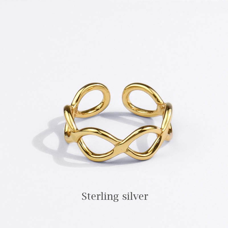 Korean personality hollow ring niche design sense geometric open ringpicture11