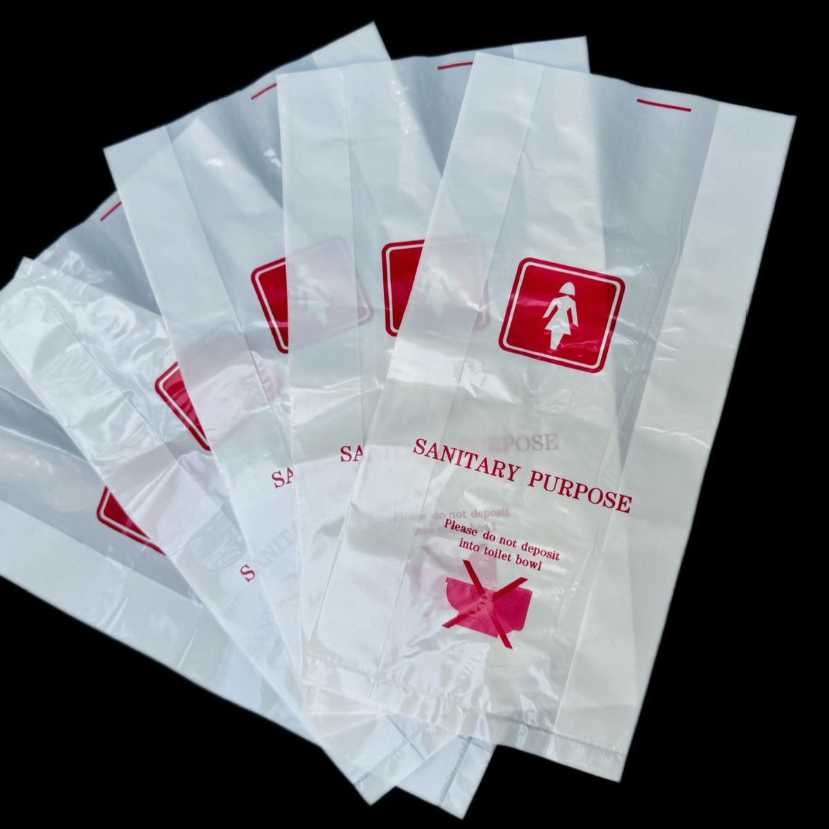 Disposable Plastic Sanitary Bags for Hotel Guest Rooms, 500 Pieces Per Bundle, Portable Storage Bags for Female Guests