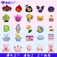 おとぎ話シリーズの洞洞シューズ用アクセサリー、厚手の柔らかいゴム素材のシューフラワー、取り外し可能な装飾品、シューバックルをメーカー卸売