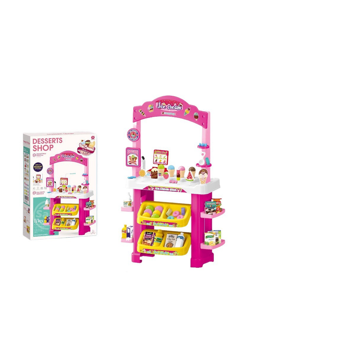 Simulación transfronteriza de supermercado para niños, juego de escaneo de tarjetas deslizantes, helado, helado, caja registradora de supermercado, juguetes