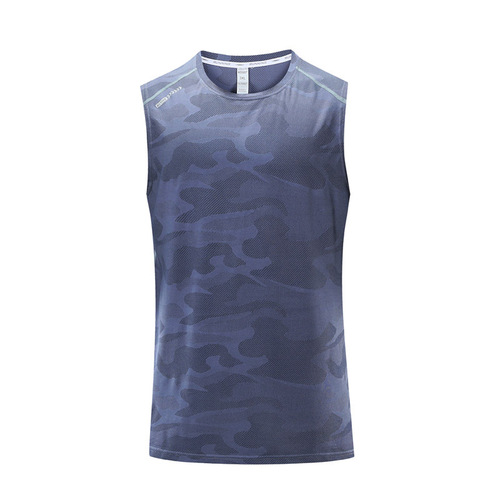 Summer Style European and American Men's Sports Quick-Drying Vest T-shirt Round Neck Running Training Clothes Basketball Shooting Sleeveless Vest