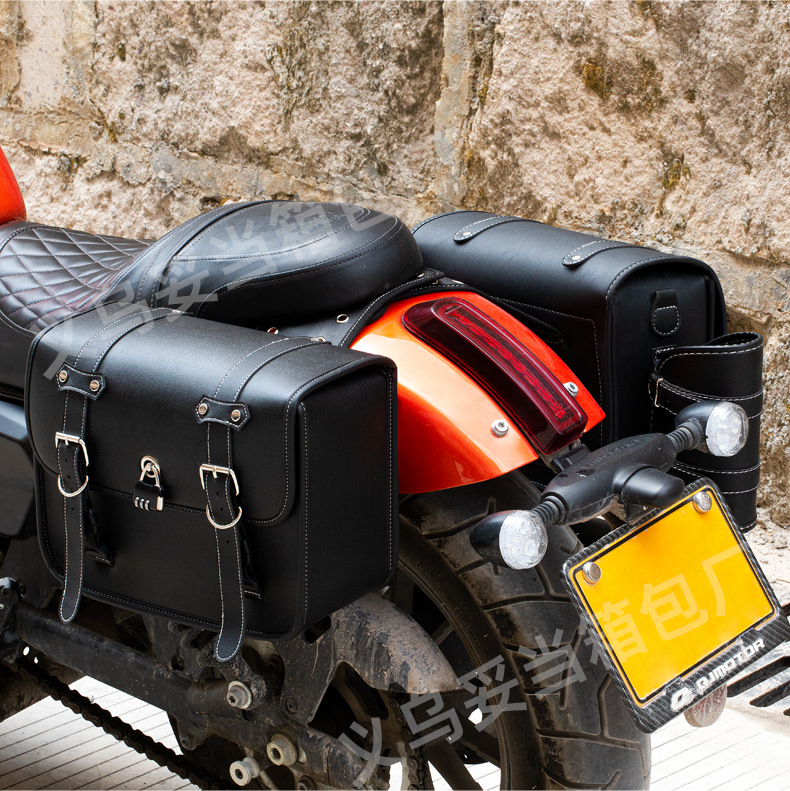 Vehículo eléctrico motocicleta modificación retrógrado especial bolsa lateral caja de silla bolsa lateral caballero bolsa colgante desempaquetado rápido