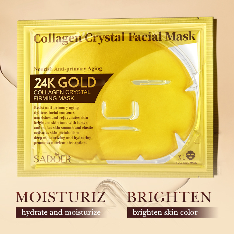全英文SADOER24k金膠原蛋白水晶緊緻面膜 保濕面膜跨境外貿批發