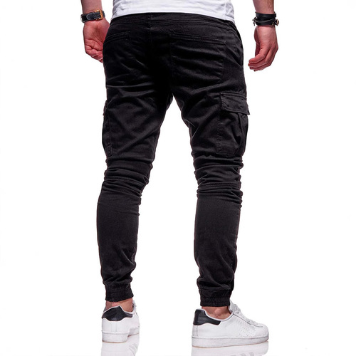 Men's New Casual Pants, Youth Fashion Trend, Solid Color, Rope Men's Sports, Plus Size Work Pants K89