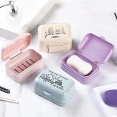 Soap Box with Lid for Home Use Portable Large Bathroom Drain Layer Personalized New Student Dorm Soap Holder