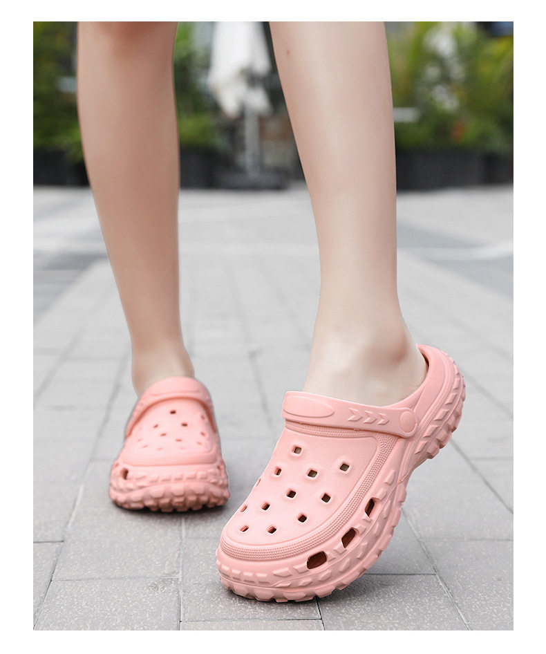 Dép sandal nam bít mũi đế lốp kiểu lỗ thoáng khí, đi biển và sinh hoạt hè — màu kaki, trắng, xám, đen chi tiết 37