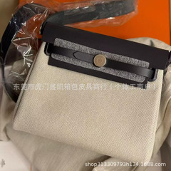 2025新型手作りminiherbag内縫いケリーバッグ牛革キャンバス色合わせバッグシングル肩斜め掛け女性バッグ