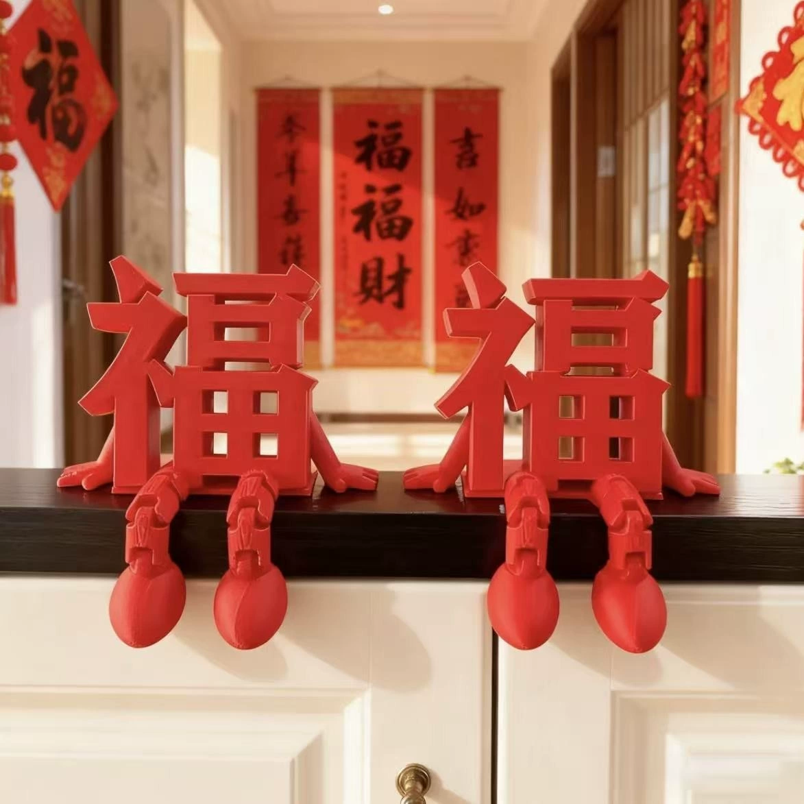 3D-орнаменты со словом «Fu», креативная настольная под decor, новогодняя атмосфера, праздничное новогоднее благочестивое значение, добрые пожелания и подарки
