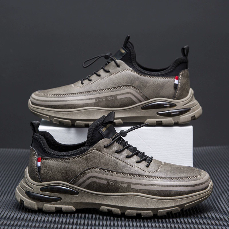 Очень большие мужские осенне-зимние повседневные кроссовки размера 39-48, новые кожаные модные Универсальные мужские туфли с низким верхом для внешней торговли