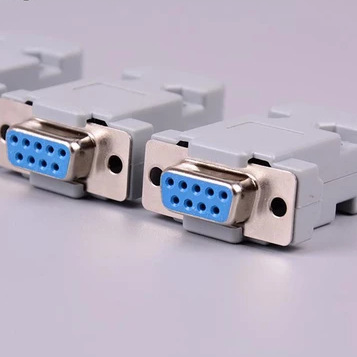 DB9 rs232 连接器 蓝色黑色白色 公母对接 带环保壳 半金 焊接式