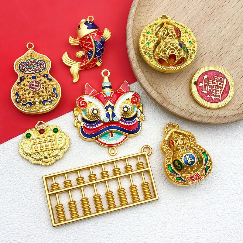 古法金滴油可旋转六字真言葫芦吊坠项链七圣宝莲福禄葫芦牌毛衣链|undefined