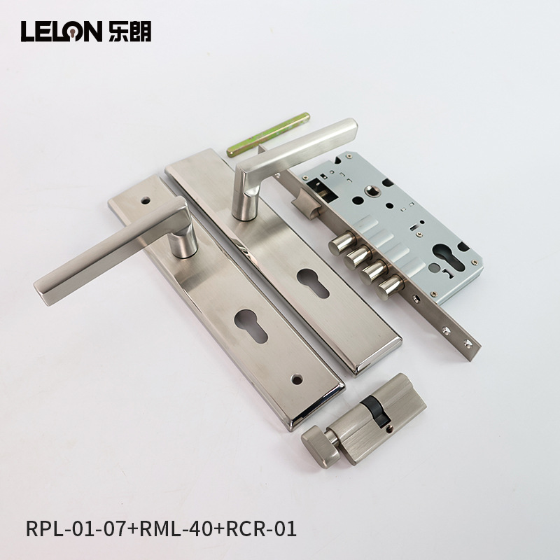 Mayorista 304 bloqueo de panel de acero inoxidable conjunto completo de bloqueo de mano de panel mecánico cerradura de puerta antirrobo de espesor universal