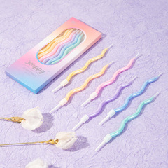 創意生日蠟燭幸福圓舞曲馬卡龍曲線鉛筆蛋糕蠟燭羅馬風情巴黎流光