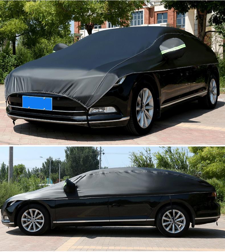 Car Half-Cover, Car Cover, All-Season Sun Protection, Rainproof, Heat-Insulating Sunshade, Half-Body Front Shield, Thickened Car Roof Cover