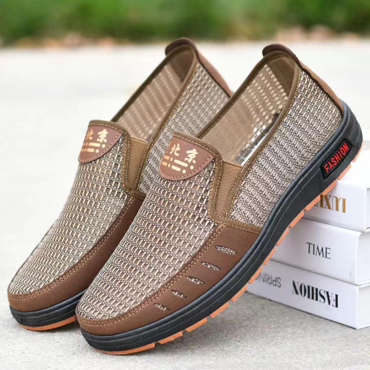 New Old Beijing Cloth Shoes Men's Shoes Mesh Shoes Breathable Casual Non-slip Dad Shoes Middle-aged and Elderly Shoes Drivers Shoes Work Shoes