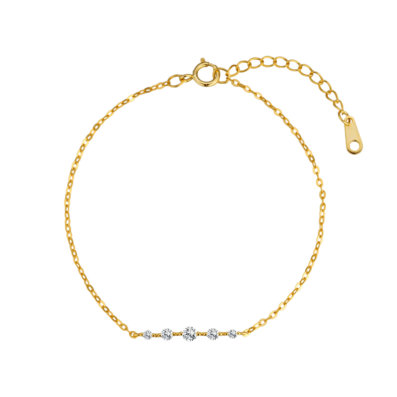 Minimalist Diamond Tennis Bracelet In Sterling Silver For Women_voghion.com
