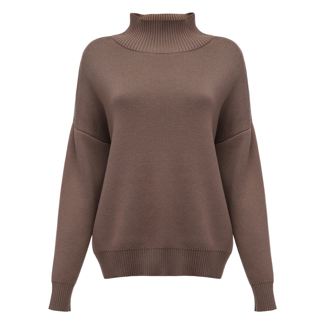 Suéter de punto con cuello medio alto, estilo europeo y americano, otoño e invierno 2025, moderno, versátil, holgado, cálido, elegante, estilo europeo y americano. image 1