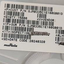 村田GJM0335C1E180GB01D高频0201贴片电容18PF误差2%耐压25V材C0G