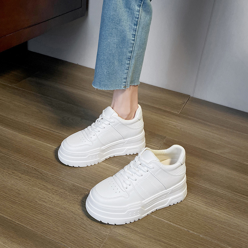 Platform Height-Increasing 2025 New Style White Sneakers for Women, Height-Increasing Versatile Casual Shoes, Lace-Up Sports Sneakers for Women Platform Height-Increasing 2025 New Style White Sneakers for Women, Height-Increasing Versatile Casual Shoes, Lace-Up Sports Sneakers for Women