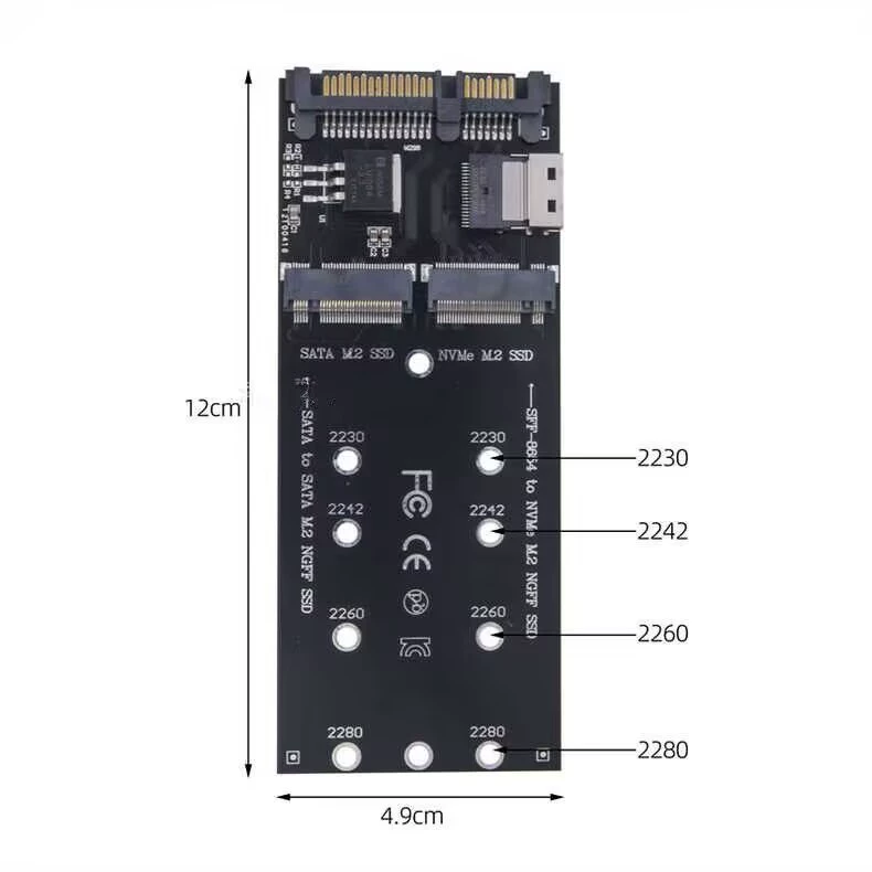 Карта передачи NGFF к SATA, карта расширения NVME до SFF8654, твердотельный накопитель NVME протокол, расширительная карта для жесткого диска