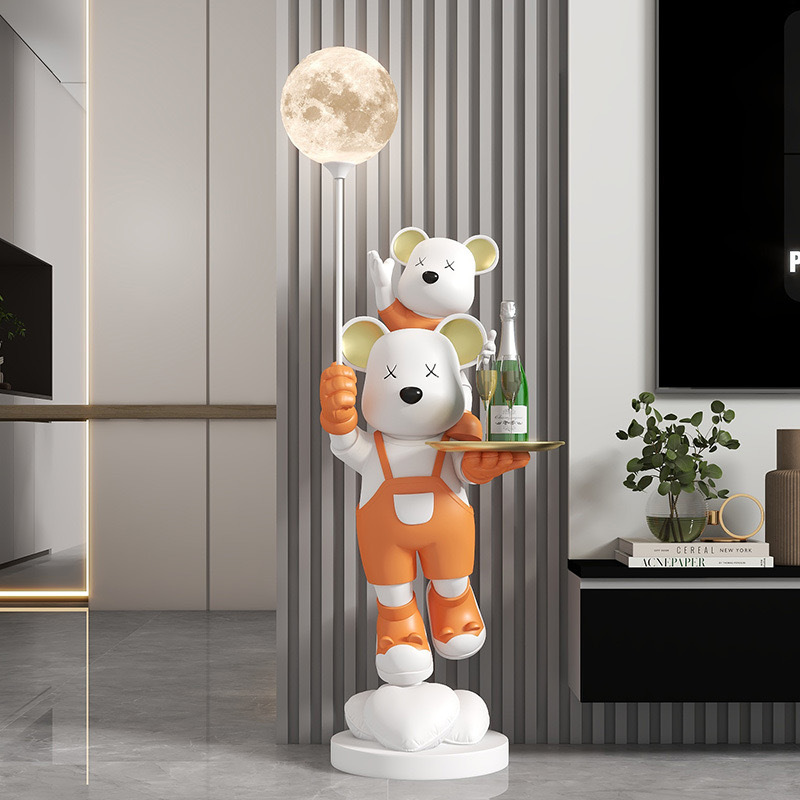 Nordic Parent-Child Violence Bear Floor Tray Ornaments Living Room TV Cabinet Next to Sofa Office Lobby Decorations