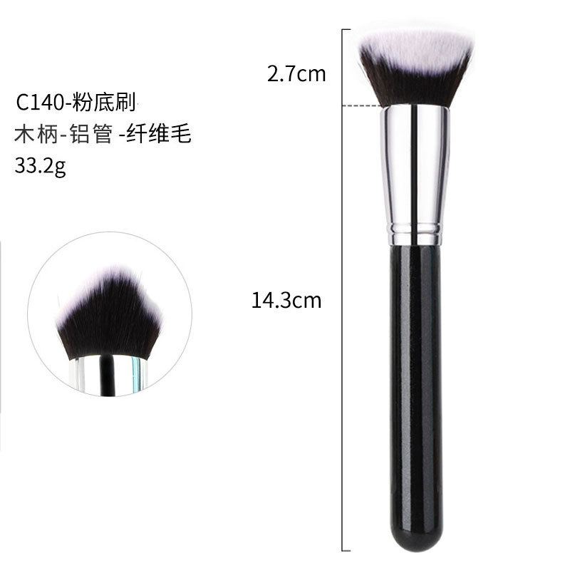 40 sets de cepillo de maquillaje negro y plateado cepillo de sombra de ojos de alta calidad cepillo de concelador cepillo de base cepillo de herramientas de maquillaje conjunto completo