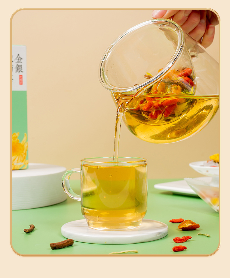Jin Yin Qi Ju Tea 100g Honeysuckle Goji Chrysanthemum Blend Herbal Tea Gift Box preparation