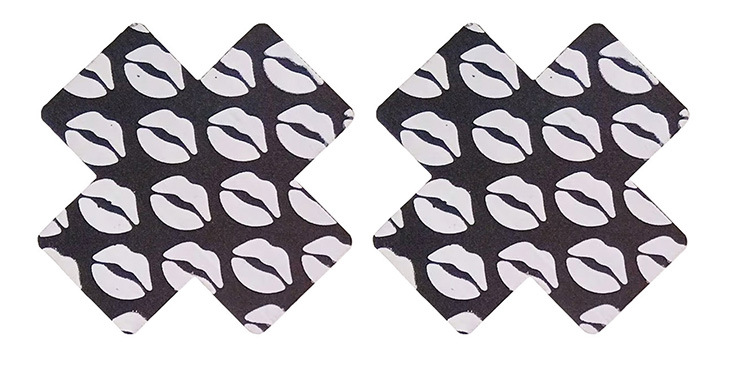 Venta caliente transfronteriza europea y americana sexy impreso mama pegatinas desechables en forma de X pecho Nipe cubre