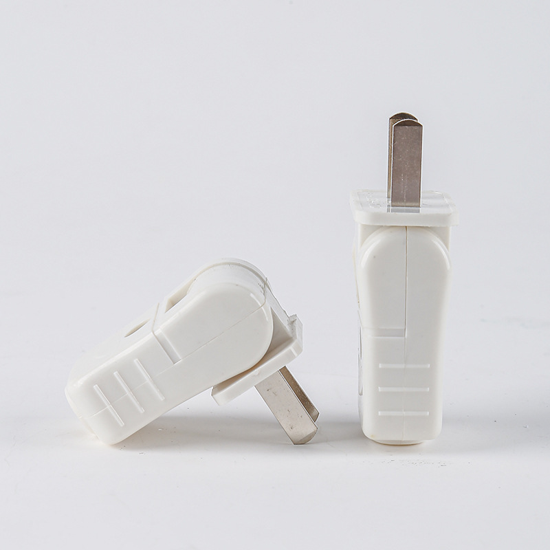 一体成型大功率转动180度折式转换电源二极白色旋转插头