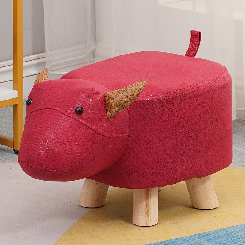 Fábrica directa taburetes para niños taburetes para animales taburetes de madera sólida para cambiar zapatos taburetes creativos pequeños taburetes de casa sala de estar dibujos animados lindos