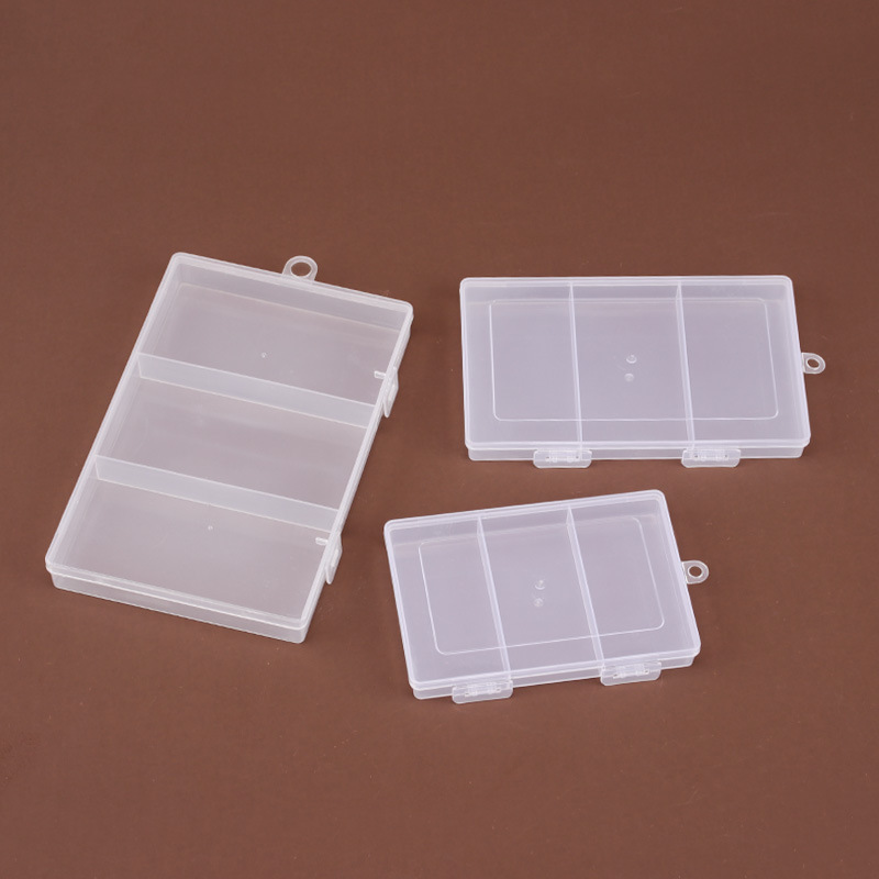 3格固定塑料收纳盒PP首饰渔具盒整理盒便利盒五金工具小零件收纳