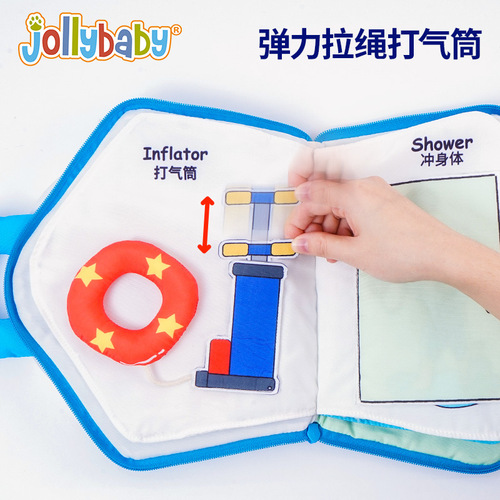Jollybaby Montessori Early Learning Quiet Cloth Book: Tear-Resistant, 3D Interactive Puzzle Toy for Babies