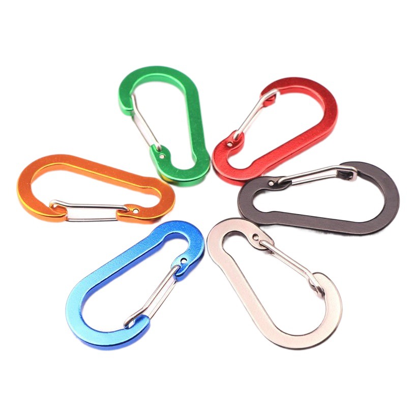 Fabricante al por mayor de mosquetones en forma de S n.° 5 de acero inoxidable con resorte para mochilas, hebilla de aleación de aluminio tipo calabaza, accesorios para exteriores.