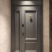 入户门子母门法式防盗门别墅大门进户门双开门美式欧式家用铸铝门