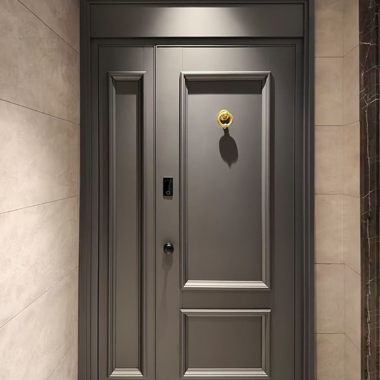 入户门子母门法式防盗门别墅大门进户门双开门美式欧式家用铸铝门