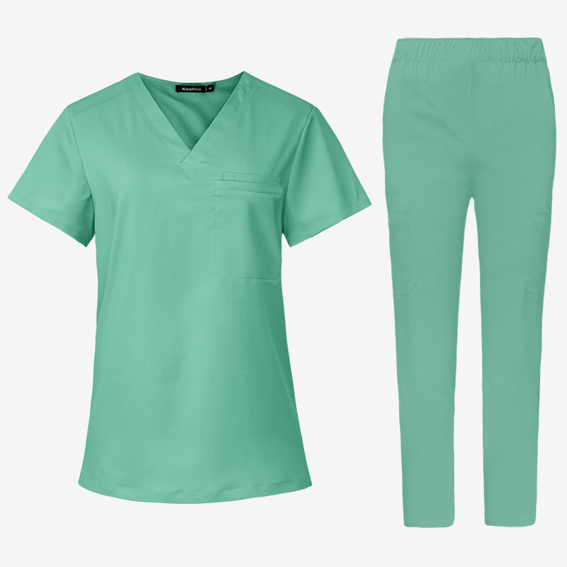 半袖医師看護師ペット歯科口腔作業服看護服手洗い服手術室ブラシ手服女|undefined