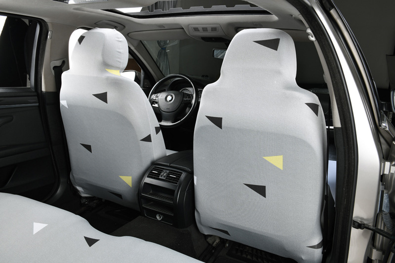 Fabric car elastic seat cover, non-slip, full coverage, thin model, front row driver and passenger seat cushion cover, one-piece dust cover