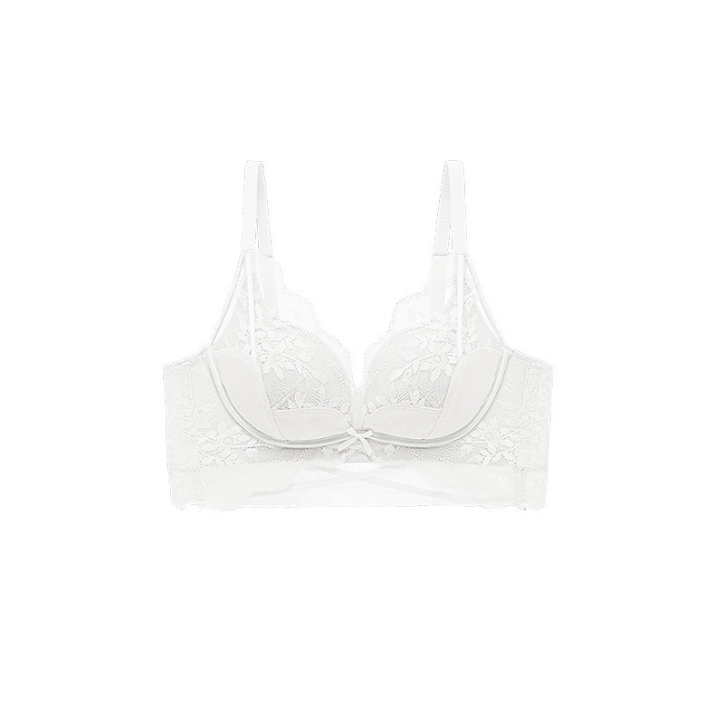8136 generación de cabello puro encaje niña pecho pequeño recogido para mostrar sujetador grande ligero y transpirable sin anillo de acero sujetador antibacteriano mujer