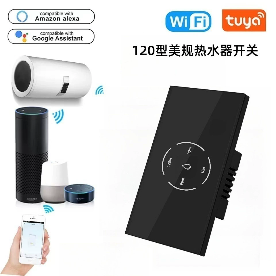 120 Тип US AU WiFi Выключатель для водонагревателя Сенсорный настенный выключатель APP Таймер Tuya Умный выключатель