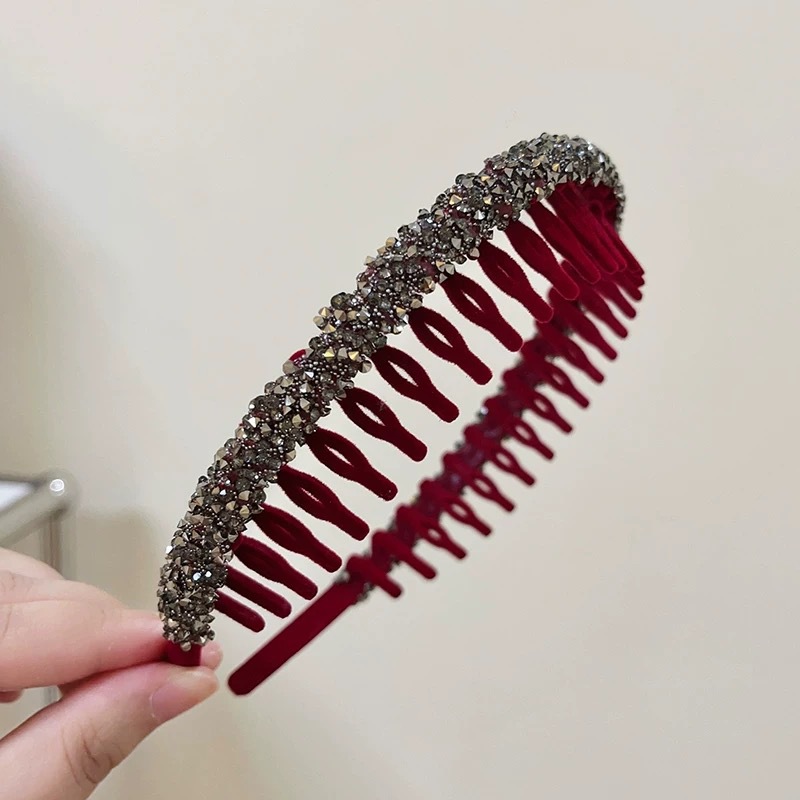 49#Red flocked rhinestone
