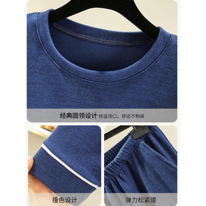 가을 겨울 새로운 스타일 독일 벨벳 남성 잠옷, 온열 대형 플러스 지방 가정복 세트, 캐주얼 생활복, 벨벳 및 두꺼운