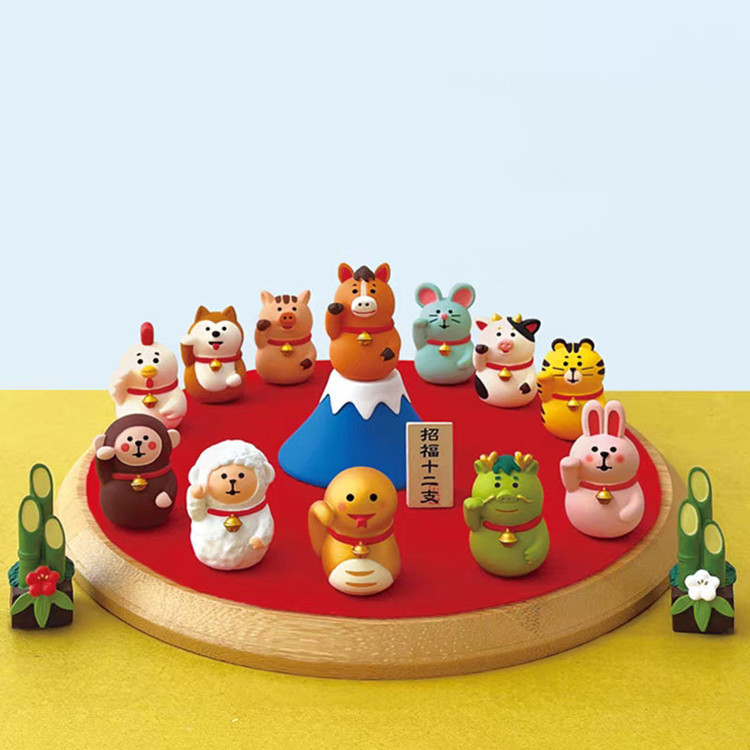 2026 New Year Gift Decoration Year of the Horse Ornaments Twelve Zodiac Lucky Cat Ornaments DIY Handmade Resin Crafts