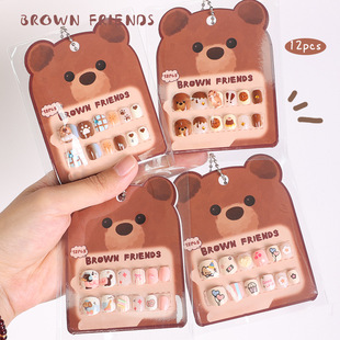 Kapibala Wears Exquisite Soft and Cute Removable Nail Patches, Fake Nails, and Cute Cartoon Patches for Repeated Use