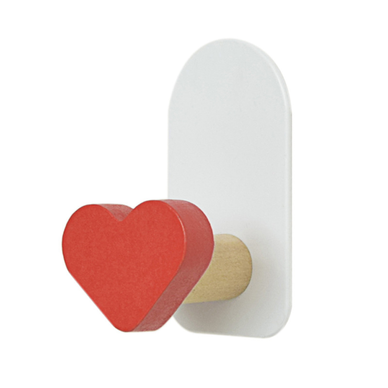 Creative love shape home hook strong adhesive iron hook [manufacturer] wall hanging clothes key hook