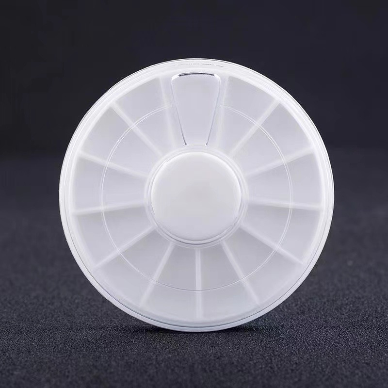 Nail jewelry box 12-grid turntable paint watercolor sub-package portable jewelry storage Diamond rotating disc