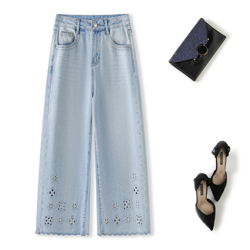 Nanyou Quality Cotton Soft Denim Women's European Style 2026 Summer Heavy Embroidery Straight-Leg Jeans Direct from Manufacturer Nanyou Quality Cotton Soft Denim Women's European Style 2026 Summer Heavy Embroidery Straight-Leg Jeans Direct from Manufacturer