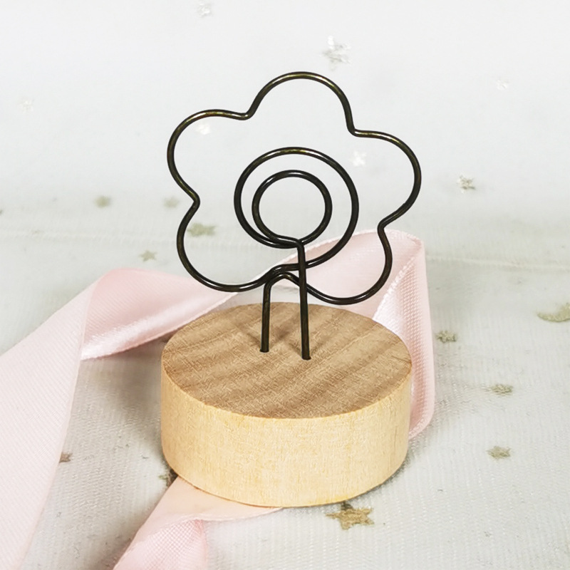 Creativo lindo Mensaje de madera titular de escritorio vertical nota mensaje clip de fotos escritorio vertical titular de la tarjeta de visita Decoración