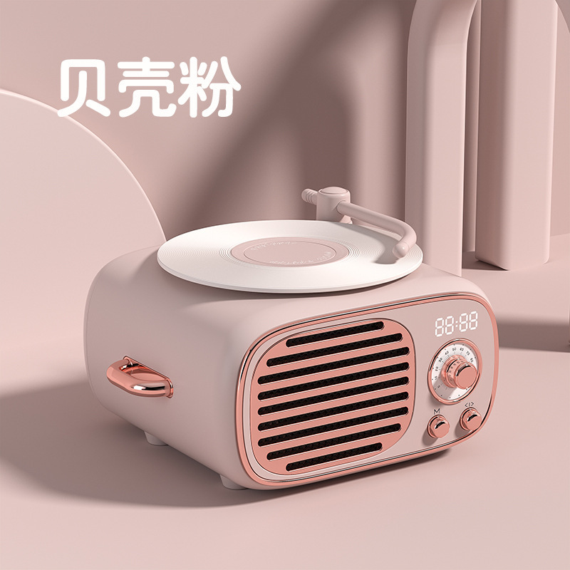 レトロbluetoothオーディオマイク一体無線多機能目覚まし時計k歌スピーカーが親友の誕生日プレゼントを贈る|undefined