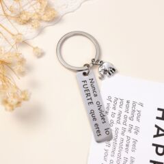 ヨーロッパとアメリカの国境を越えたインスピレーションを与える象のアクセサリー、ステンレススチールのキーホルダー、友人や親友へのギフト、卒業式やホリデーギフト