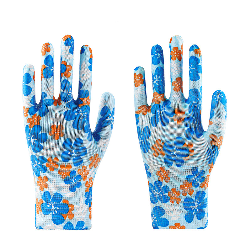 Guantes impresos de nailon de colores fabricantes al por mayor guantes elásticos delgados núcleo transpirable protección solar protección contra el trabajo antiestático